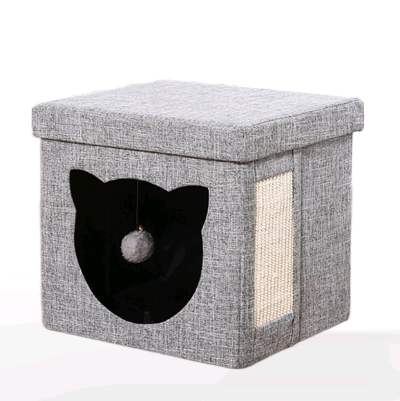 Vibrant Life Cat Cube Condo In GRAY, Satisfy your cat's desire to play and rest! - Picture 1 of 9